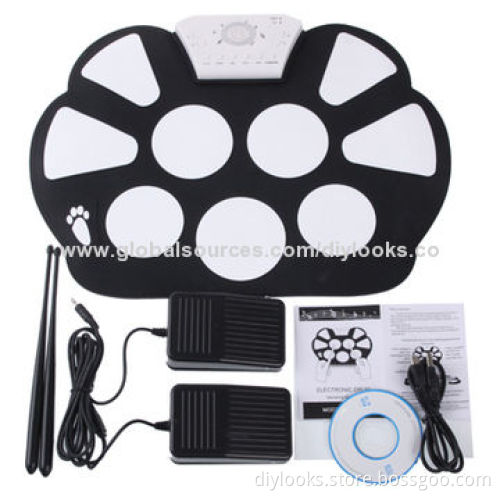 W758 USB 2.0 MIDI Soft Roll-up Drum Kit, 38.2 x 27.6cm MeasuresNew